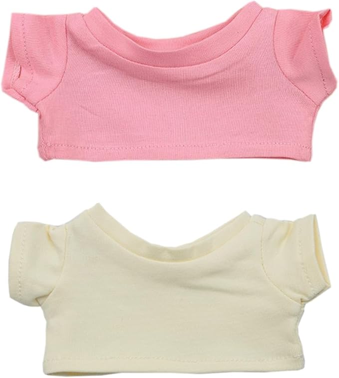 niannyyhouse 10cm 15cm 20cm Plush Doll Clothes T-Shirt Multi-Color Bottoming Shirts Stuffed Toy Dress Up (a5, 20cm)