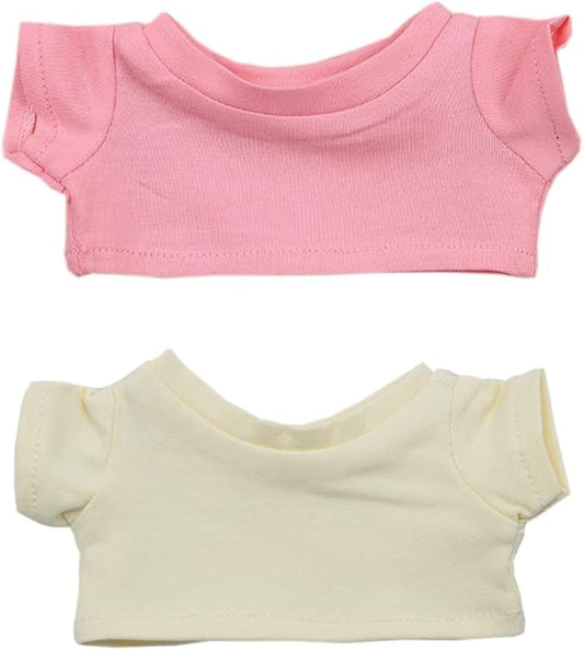 niannyyhouse 10cm 15cm 20cm Plush Doll Clothes T-Shirt Multi-Color Bottoming Shirts Stuffed Toy Dress Up (a5, 10cm)