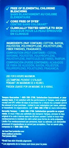 Tampax Pearl Tampons with Plastic Applicator, Regular Absorbency, Fresh Scent, 36 Count