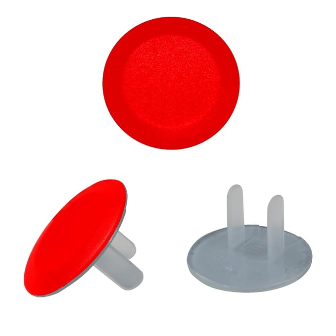 Pure Red Pattern Outlet Covers Baby Proofing Safe & Secure Electric Plug Protectors | Sturdy Childproof Socket Covers for Home & Office | Easy Installation | Protect Toddlers & Babies