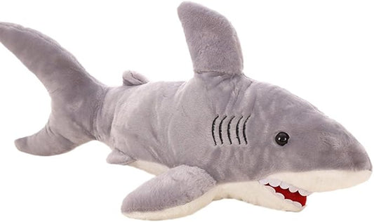 Stuffed Shark Animal Plush Toy 16 Inch Long Great White Animal Stuffed Plushies Super Soft Cute Cuddly Pillow Cushion Stuff Dolls Gifts for Children Kids Boys Girls Room Decor Bedtime, 16Inches