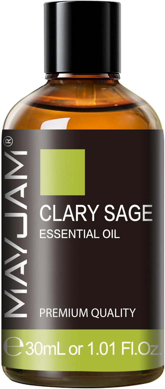 Clary Sage Essential Oil 30ML/1.01FL.OZ, MAYJAM Premium Clary Sage Oil Essential Oils with Glass Dropper, Great for Aromatherapy Diffuser and Candle Making