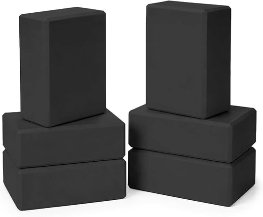 GOGO Yoga Blocks Bulk Gym Block Black, Exercise Workout Fitness Bricks Non-Slip for Meditation Physical Therapy