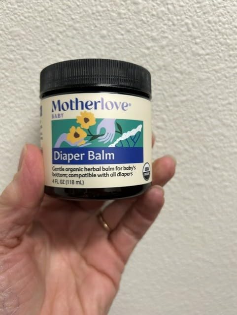 Motherlove Diaper Balm (4 oz Value Size) Organic Herbal Diaper Cream—Cloth Diaper Safe, Zinc Oxide- & Petroleum-Free