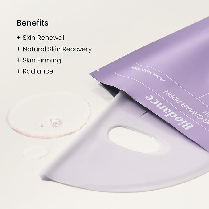 BIODANCE Rejuvenating Caviar PDRN Real Deep Mask, Overnight Hydrogel Mask, Skin Firming, Radiance, Enhancing Skin Recovery, Korean Skin Care, Valentines Day Gifts for Her | 1.19oz(34g) x 4ea