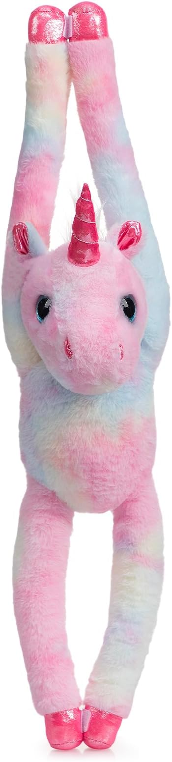 Hanging Rainbow Unicorn Stuffed Animal Stuffed Long Arm Unicorn Plush Toy for Kids Grandchildren Friends Family 27 inch