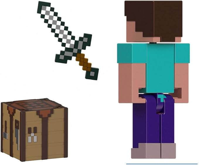 Mattel Minecraft Action Figure & Accessories 2-Pack with Steve in 3.25-inch Scale, Collectible Toy Set