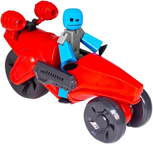 Zing Stikbot Megabots - Red (Turbo Cycle) Stikbot Poseable Collectible Stop Motion Action Figures and Mega Vehicles