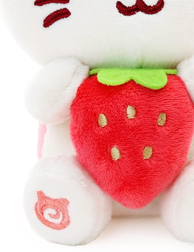Anirollz Stuffed Animal Plush Toy – 6" Small Sitting Plush Doll Soft, Squishy, Warm, Cute, Comfort, Safe Birthday Kitty Cat Character with Strawberry Kittiroll