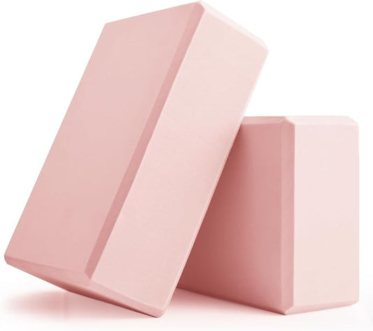 Yoga Blocks 2 Pcs, 9"x6"x3" Yoga Brick Foam Blocks EVA Foam Block Yoga Props Accessories for Yoga Pilates Stretching and Meditation