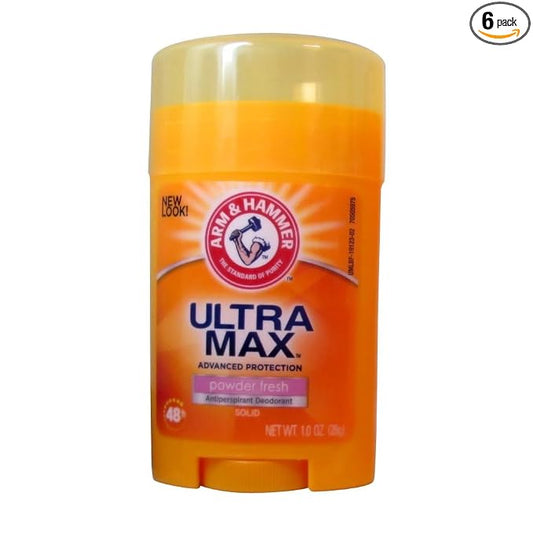 Arm & Hammer Ultramax Powder Fresh Solid Antiperspirant Deodorant 1 Ounce 6 Pack