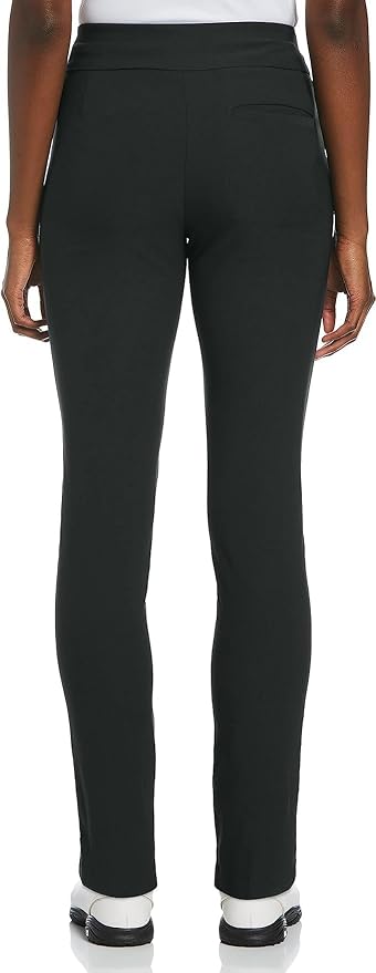 PGA Tour Women's Stretch Golf Pants with Pull-on Waist, 31" & 32" Inseams, Tummy Control, Moisture-Wicking, Sun Protection