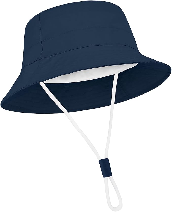 Baby Sun Hat UPF 50+ Sun Protective Toddler Bucket Hat Summer Kids Beach Hats Wide Brim Outdoor Play Hat for Boys Girls