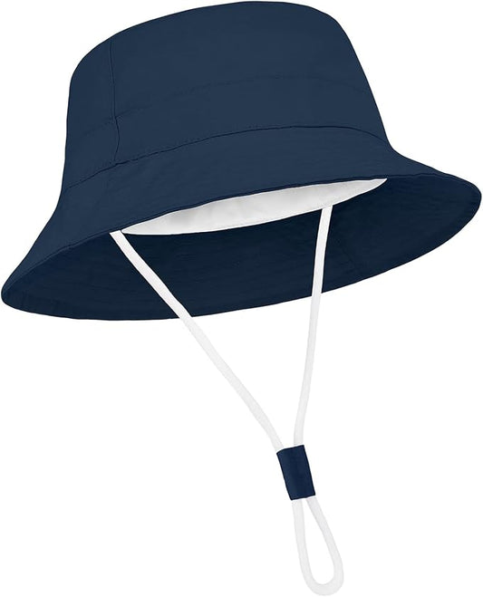 Baby Sun Hat UPF 50+ Sun Protective Toddler Bucket Hat Summer Kids Beach Hats Wide Brim Outdoor Play Hat for Boys Girls