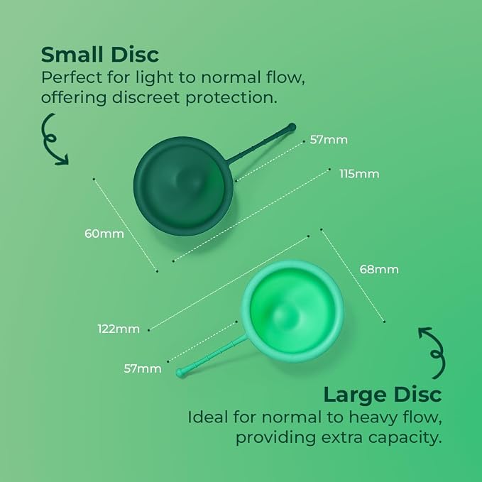 SHORDY Reusable Menstrual Disc Small and Large with Electric Sterilizer | 12-hr leak-free Comfort Period Disc, Easy-clean Starter kit, soft silicone Disco menstrual, Cups & tampon alternative