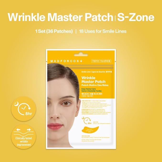 Wrinkle Master Patch – Smile Line Wrinkle Patches for Laugh Lines | Korean Skincare (36 patches)