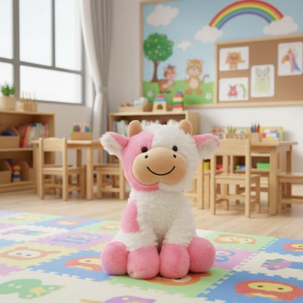 Cow Stuffed Animals Soft Plush Cute Cow Doll for Boys Girls 8in (zuo NIU fense)