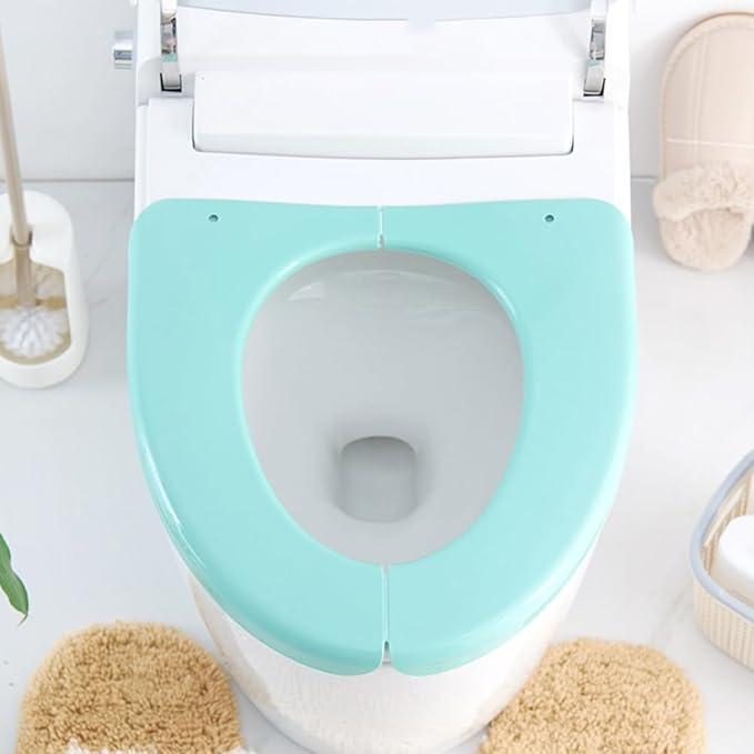HEALLILY Folding Potty Seat Portable Toilet Training Seat Cover Cushion Lightweight Travel Toilet Pad for Toddlers and Adults Fits Most Standard Toilets 15.74X14.96X0.39 in