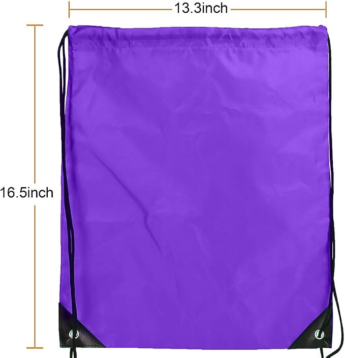 Drawstring Backpack Bulk 24Pcs Draw String Backpack Bags DIY Gym Sports Traveling Yoga Cinch Bag Sackpack Drawstring(purple)