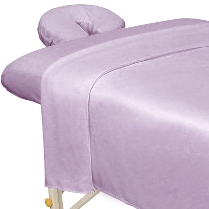 ForPro Premium Microfiber 3-Piece Massage Sheet Set, English Rose, Ultra-Light, Stain and Wrinkle-Resistant, Includes Flat and Fitted Sheet and Face Rest Cover