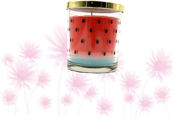 Fruit Shaped Smokeless Watermelon Scented Candle with Natural Essential Oils Handmade Aromatherapy Candle for Home and Office Décor