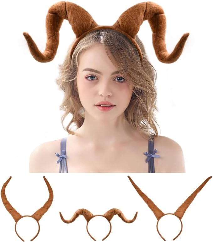 Plush Animal Ears and Horns Headband-Halloween Christmas Festival Theme Party Animal Cosplay Costume Headbands