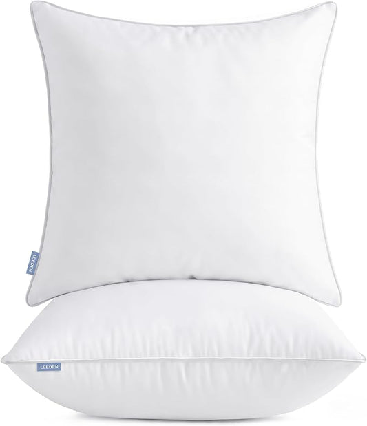 Leeden 30x30 Pillow Inserts Set of 2-30 Inch Extra Large Pillow Insert, Soft Fluffy Decorative Square Cushions for Couch Bed, White Insert Pair