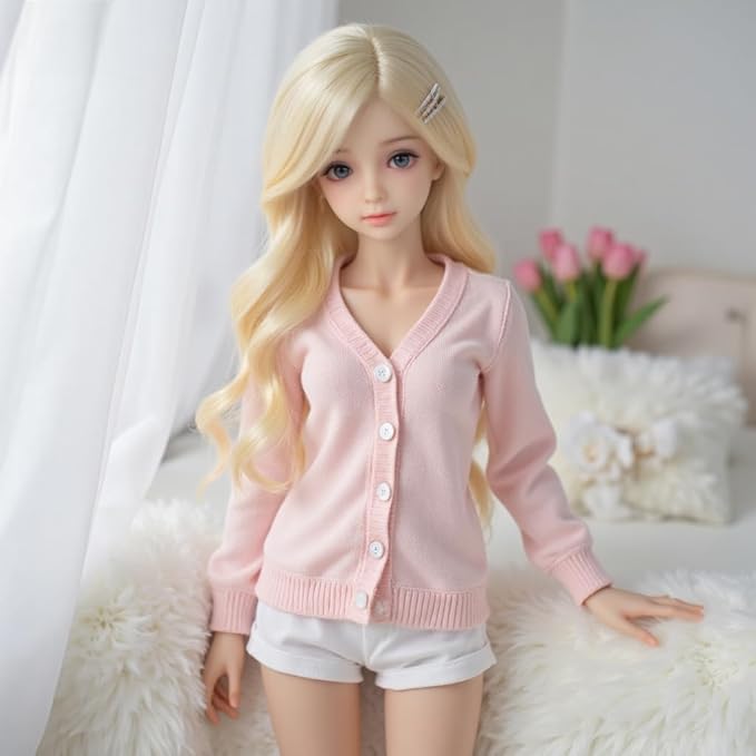 Silicone Seamless Female Action Figure, Flexible Female Figure 42.5 inches Suitable for Cosplay Doll/Photography/Art, TPE Body and Head, Including Random Hair and Clothes (Natural fair Skin 108cm)