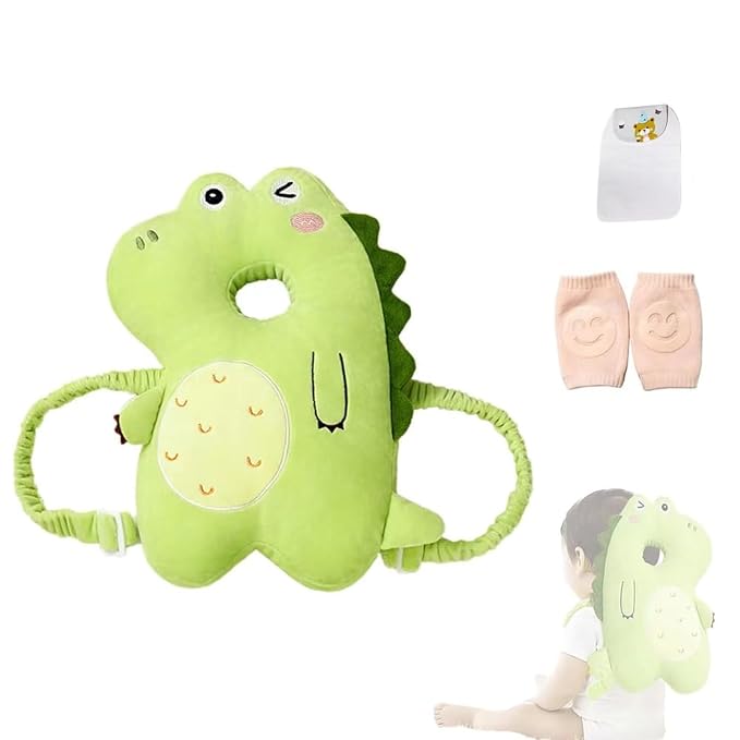 Baby Head Protector Backpack, Toddler Baby Head Protection Backpack with Baby Knee Pads Alarm Function for Walking & Crawling, Soft, Breathable and Wearing Safety Baby Head Protector