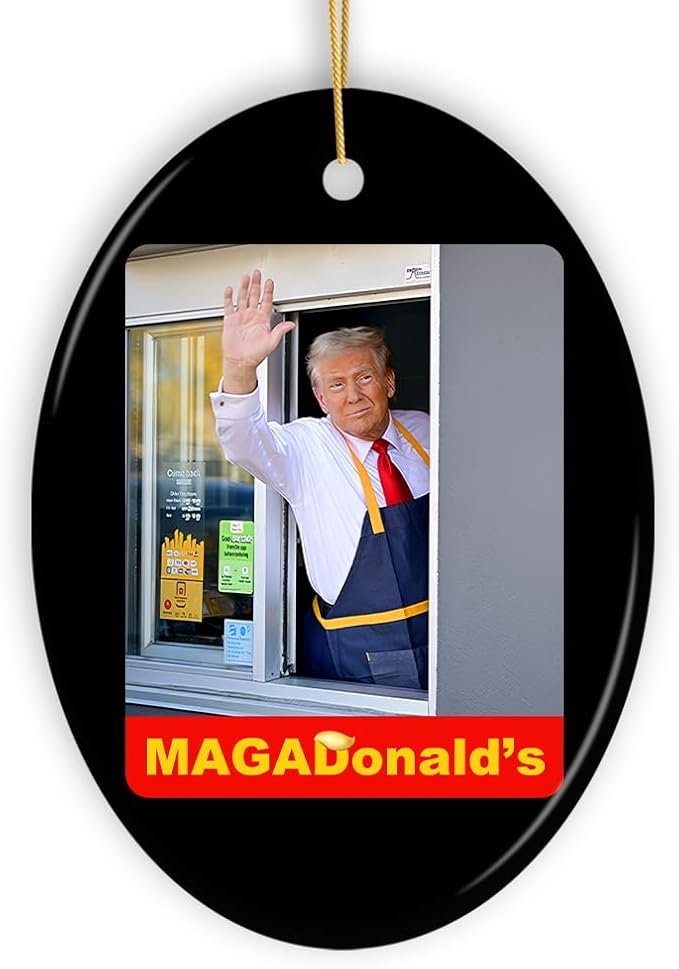 MAGADonald's Trump Ornament, Unique Political Humor Gift and Decor for Supporters