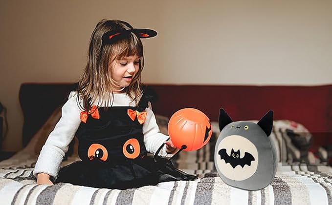Bat Plush Toy Bat Stuffed Animal Cute Halloween Bat Plushies Pillow Soft Plushie Doll Gifts for Kid Decor, Halloween Bat Plush(9 Inch)