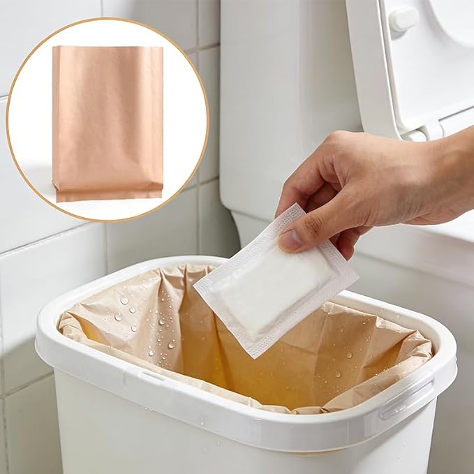 Sanitary Pad Disposal Bags, 100 Count, Waterproof, Odor Controlling, Eco-Friendly Kraft Paper Bags