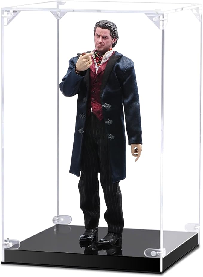 Acrylic Display Case for Action Figures,Clear Acrylic Display Box for Collectibles Home Storage & Organizing Figures Models Doll Toys 8" Lx8 Wx12 H