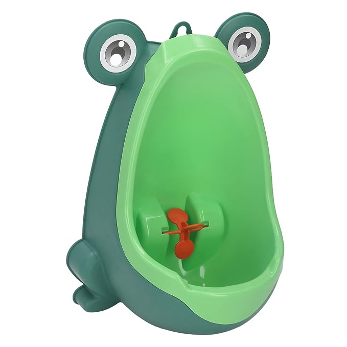 Frog Potty Training Urinal, Cute Frog Shape Cute Toddler Urinal Potty Training Urinal for Boys with Funny Aiming Target (Green)