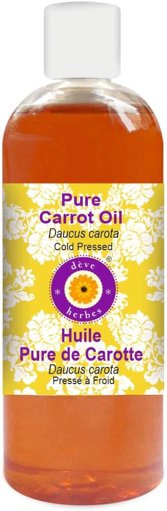 Deve Herbes Pure Carrot Oil (Daucus carota) Cold Pressed 200ml (6.76 oz)