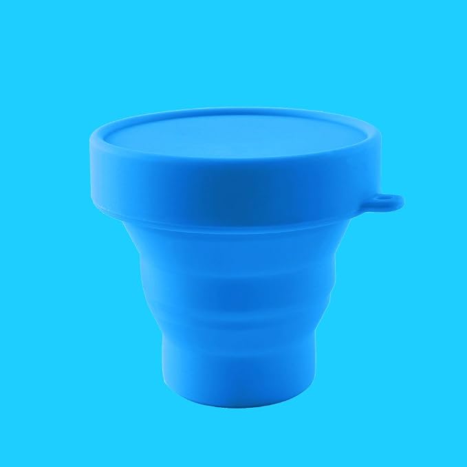 Menstrual Cup Sterilizer Cleaner, LUCKY CLOVER Collapsible Silicone Cup Foldable Sterilizing Cup for Menstrual Cups and Storing Your Diva Cup - Foldable for Travel(Blue)