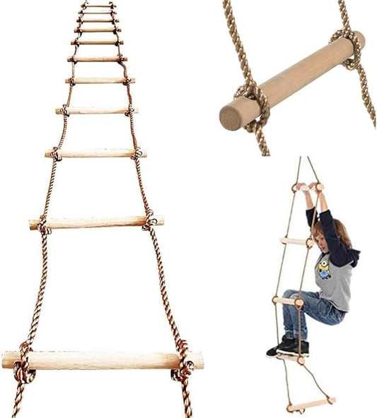 Hanging Ladder 6,5ft | Rope Ladders for Addults and Kids | Climbing Ladder for Kids | Obstacle Rope Ladders 2m