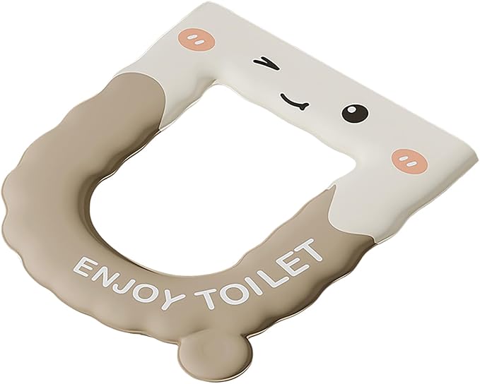 Thick Toilet Seat Cover, Kids Toilet Seat Covers For Bathroom, Waterproof Washable Eva Toilet Cushion Seat Warmer, Soft Close Toilet Seat Cushion For Seniors, Pressure & Pain Relief Comfort (Coffee)