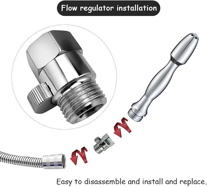 Shower Douche Enema Kit,7 Holes Deep Shower Douche Cleaning System with Hooks,Regulator and 59inch Hose