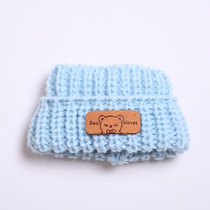 Designer Clothes for 15cm/17cm Dolls, Doll Knit Outfit Accessories with Blue Sweater Overall, White Camera and Beanie, DDK-Blue