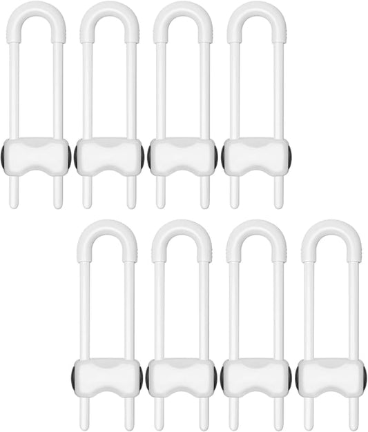 Cabinet Locks for Babies,Child Proof Cabinet Locks,8 Pack U-ShapedBaby Proofing Cabinets,Child Locks for Cabinets and Drawers,Child Safety Cabinet Locks with Adjustable(White)