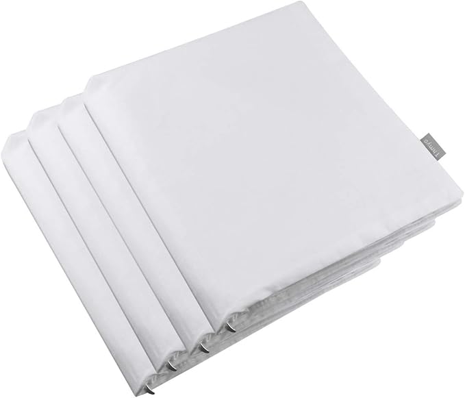 Thmyo 4-Pack 100% Cotton Comfortable Solid Decorative Throw Pillow Case, Square Cushion Cover Pillowcase Sublimation Blank Pillow Covers Valentines Day DIY Throw Pillowcase(22x22inch/55x55cm,White)