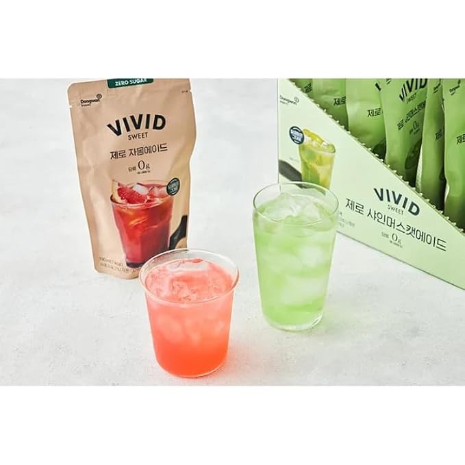 VIVID KITCHEN Korean Grape Ade – Shine Muscat Flavor – Zero Sugar, Zero Calories – 6.4 fl oz (10 Pouches) – No Preservatives or Corn Syrup – Natural Korean Drink for Hydration & Refreshment