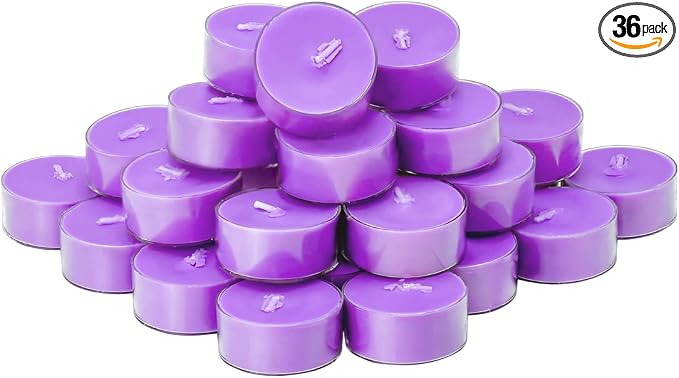 DEYBBY Natural Scented Soy Wax Tealight Candles Bulk, Lavender Aromatherapy Luxury Tea Candle Set of 36-4 Hour Burning Great Gift for Valentine's Day