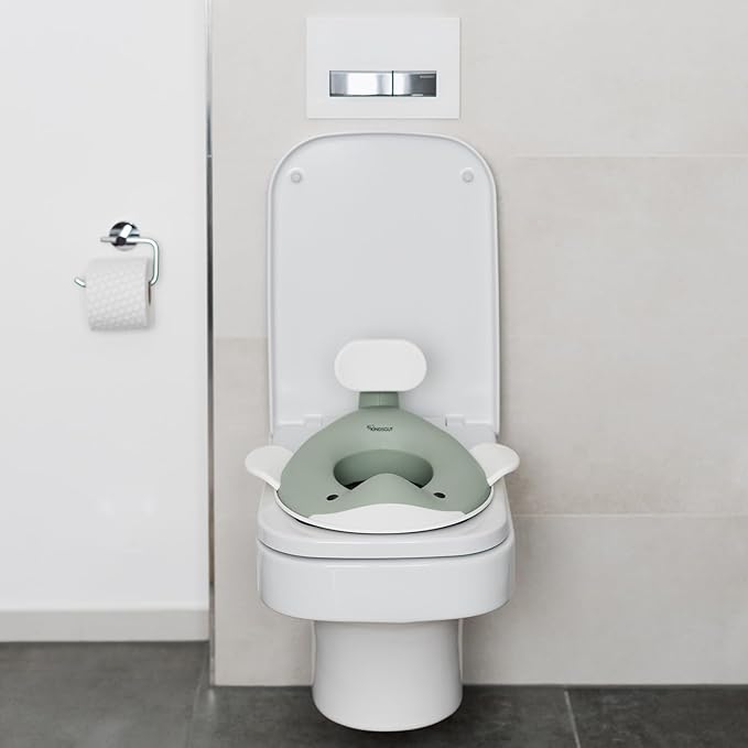 Kindsgut Potty Training Seat in whale design, designed in Germany, suitable for all toilet shapes non-slip toilet seat, Pistachio