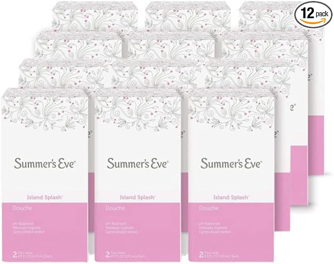 Summer’s Eve Island Splash Feminine Cleansing Douche, Odor Control, pH Balanced, Gynecologist Tested, Fresh Scent, 4.5 Ounce Each, 2 Count (Pack of 12)