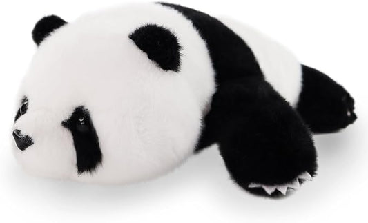 Plush Panda Stuffed Animal, Black and White Weighted Plush Pillow, 12" Soft Cuddly Toy, for Kids and Girls Birthday Christmas