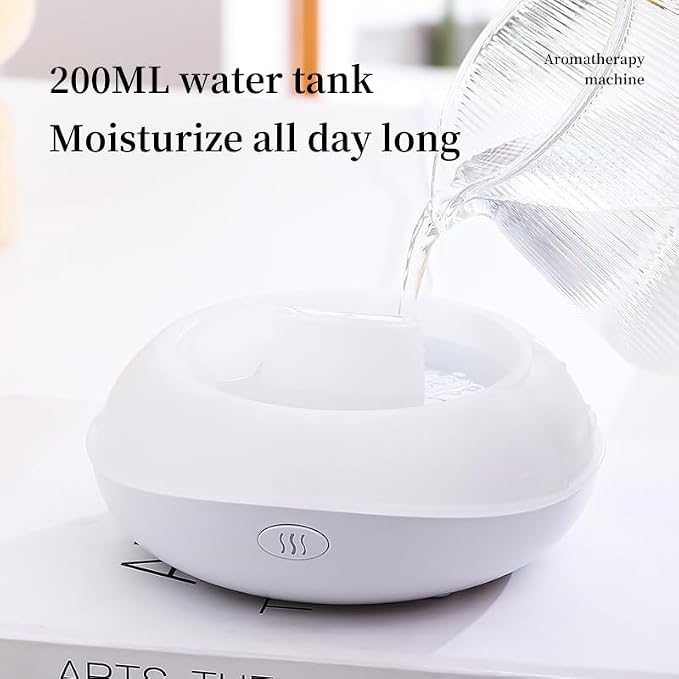 Essential Oil Diffusers Ultrasonic UFO Aromatherapy Diffuser, Ultrasonic Diffuser, Cool Mist Humidifier, 7 Colors LED Lights Changing for Home, Office, Spa 200ml (Black)