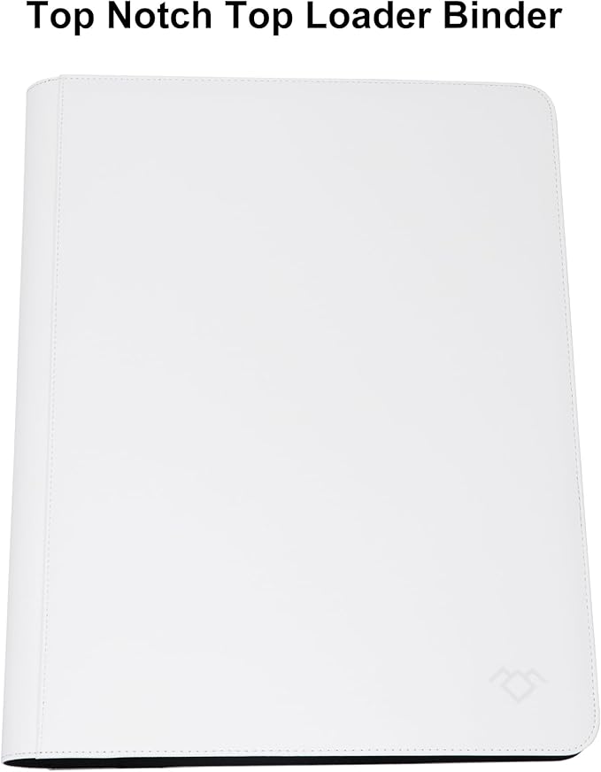 GrinOwl 16 Pocket Top loader Binder, Holds 640 Top Loaders, Large Top loader Card Binder with Sleeves for Cards in 3" x 4" Top loaders (White)