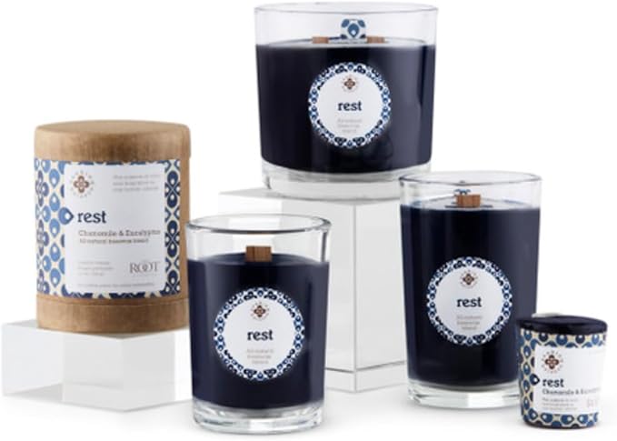 Root Candles Seeking Balance Scented Beeswax Blend Spa 2-Wick Aromatherapy Candle, 12-Ounce, Rest: Chamomile & Eucalyptus
